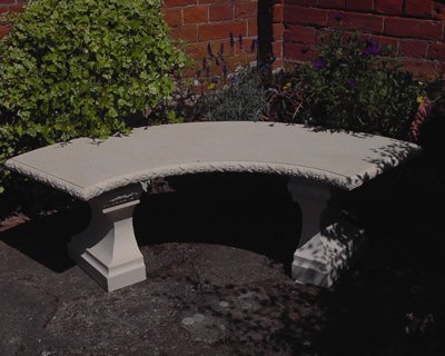 Stone Curved Classic Garden Cast Concrete Bench