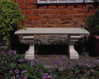 Stone Straight Classic Garden Cast Concrete Bench