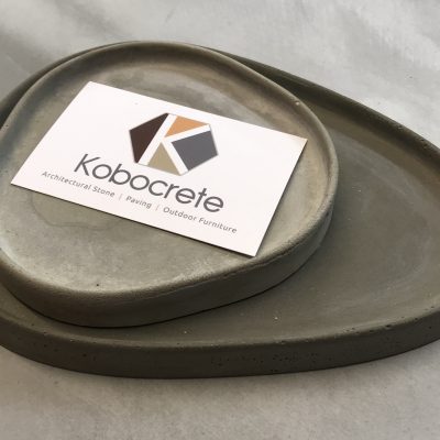 Polished Concrete Water Drop Shape Display Vanity Tray Set | Kobocrete