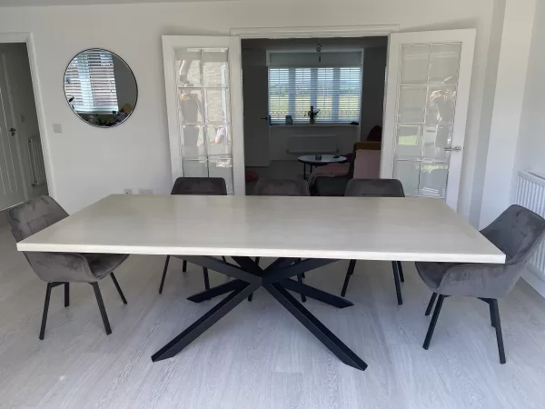 Large Polished Concrete Dining Table Seaton Legs