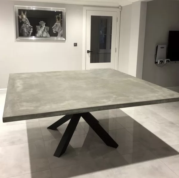 Large Square Polished Concrete Table 8 Seater
