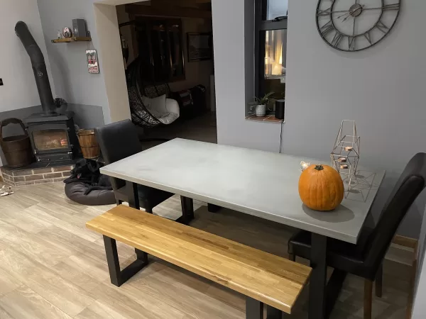 The Kobocrete Hampton Polished Concrete Dining Table