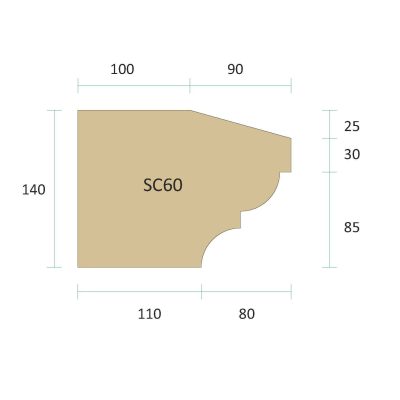 Cast Stone String Course - Two Brick SC60 (140mm x 190mm) | Kobocrete