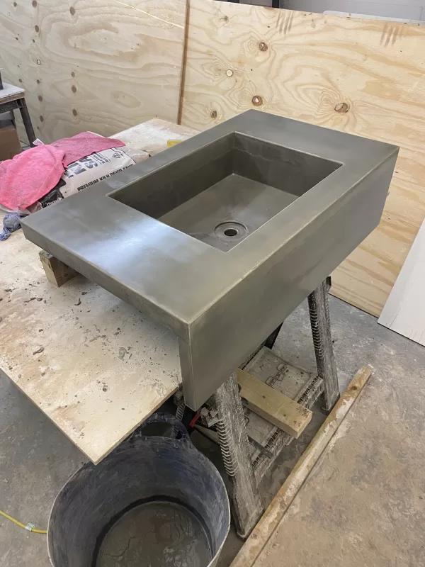 Polished Concrete Floating Vanity Sink