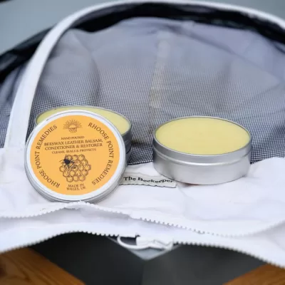 Hand Poured Beeswax Leather Balsam, Conditioner & Restorer